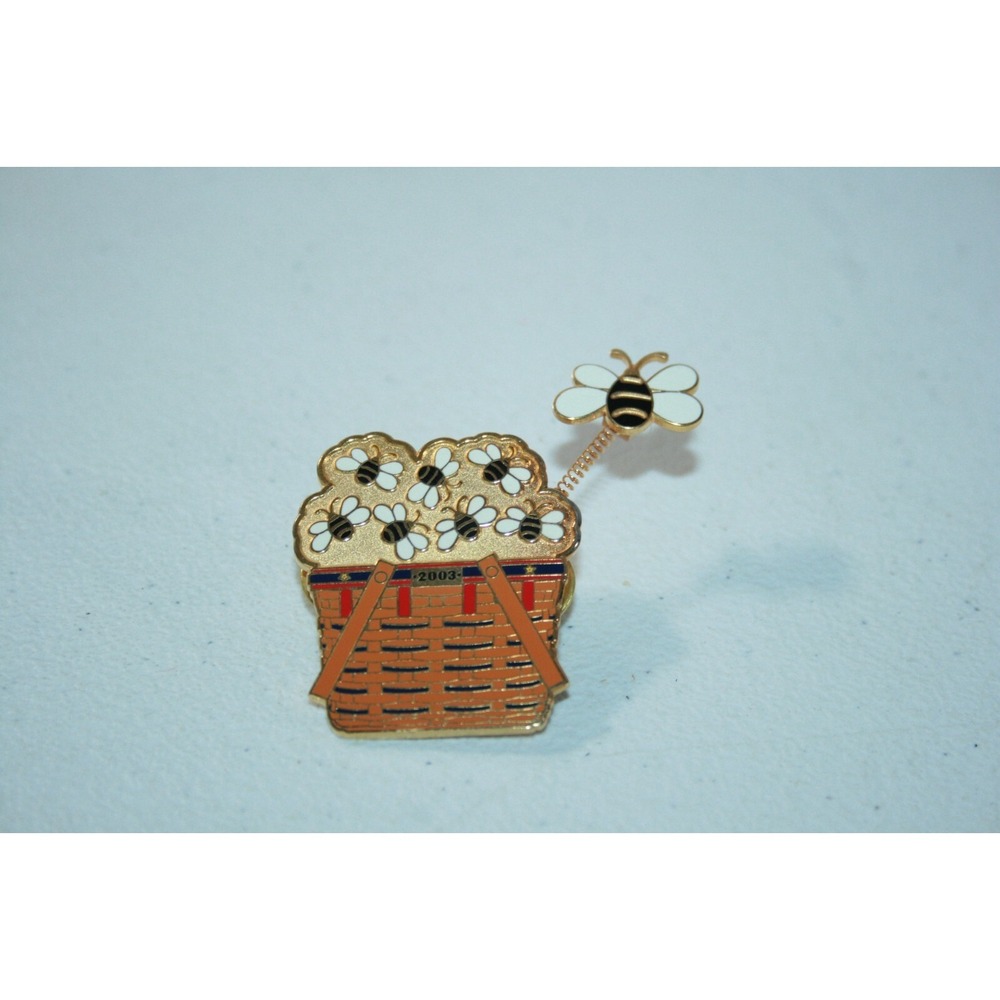 Vintage Longaberger Basket‎ 2003 Gold Tone Bumble Bee Metal Pin Brooch